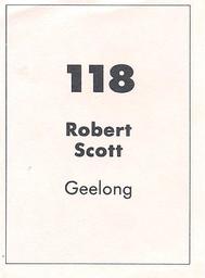 1990 Select AFL Stickers #118 Robert Scott Back